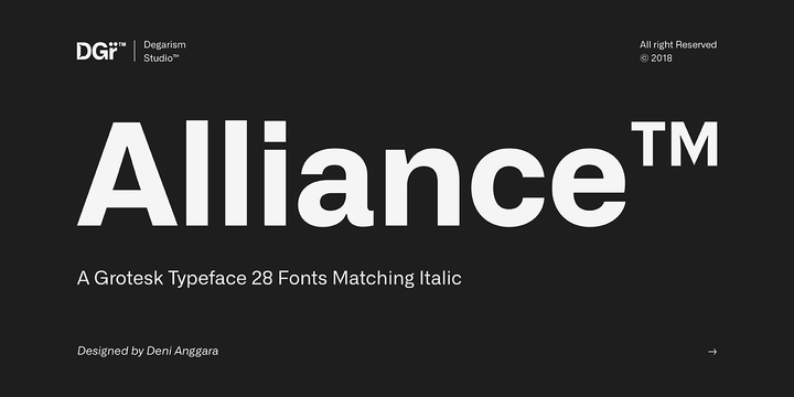 Alliance No 1 Medium Font preview